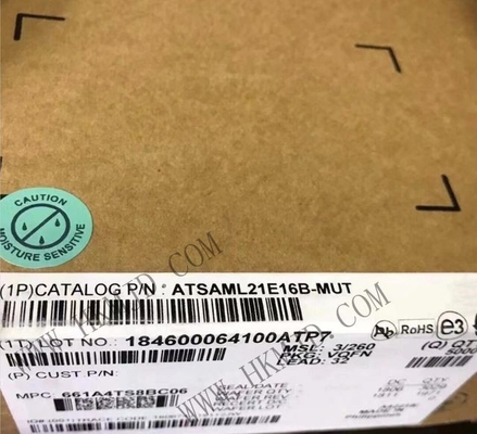 Microcontroller MCU ATSAML21E16B-MUT 10 Channel 48MHz 8Bit MCU tertanam VQFN32