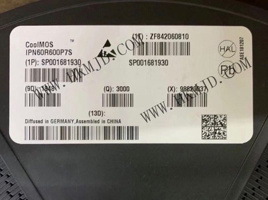Chip Sirkuit Terintegrasi IPN60R600P7S 7W Single MOSFET Transistor TO-261-4