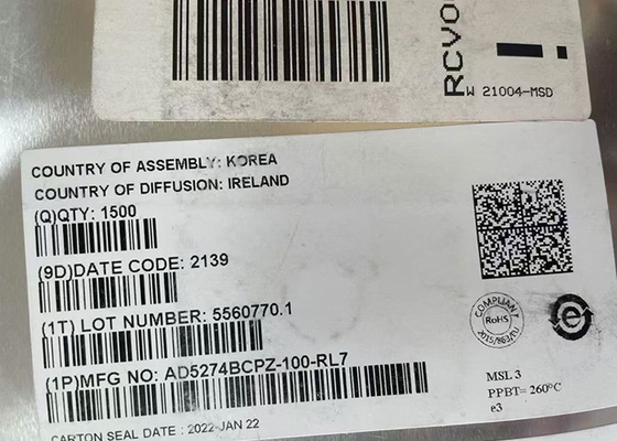 AD5274BCPZ-100 Integrated Circuit Chip Interface I2C dan Memori 50-TP Digital Rheostat