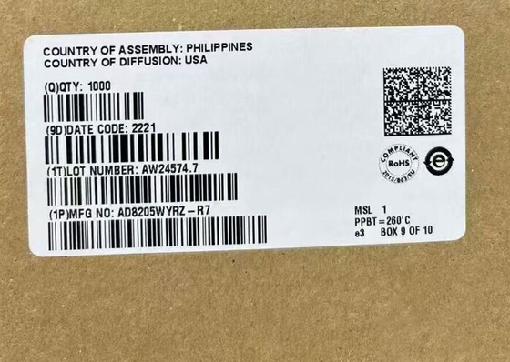 AD8205WYRZ Chip Sirkuit Terpadu Suplai Tunggal Penguat Perbedaan Sistem 42 V