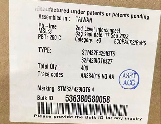 STM32F429IGT6 180MHz Single Core 1MB FLASH Mikrokontroler IC LQFP176