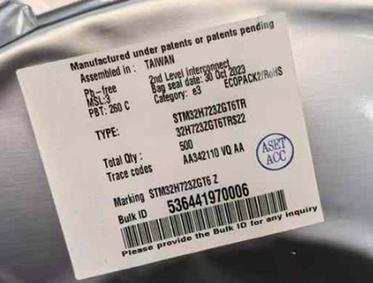 IC Mikrokontroler STM32H723ZGT6 32 Bit Paket Single Core STM32H7 144-LQFP