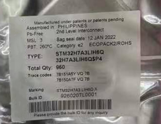 Mikrokontroler MCU STM32H7A3LIH6Q 225TFBGA Chip Mikrokontroler 280MHz IC Chip