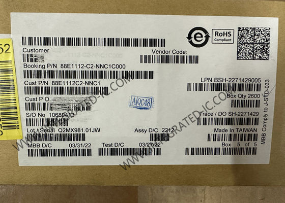 Ethernet IC 88E1112-C2-NNC1C000 Transceiver Ethernet Gigabit Terintegrasi 10/100/1000
