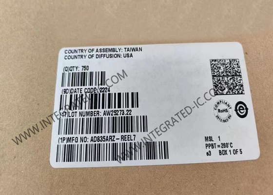AD835ARZ Integrated Circuit Chip Voltage Output 4-Quadrant Multipliers 250MHz Analog Multipliers