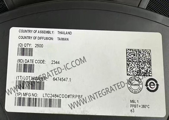 LTC2484CDD Integrated Circuit Chip 24-Bit ΔΣ ADC Dengan Easy Drive Input Current Cancellation DFN-10