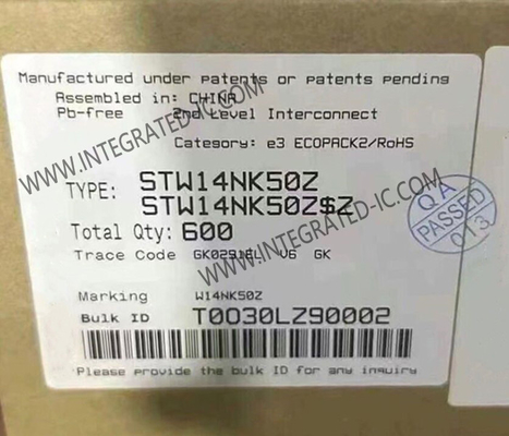 STW14NK50Z Integrated Circuit Chip 500V SuperMESHTM Transistor MOSFET N-Channel