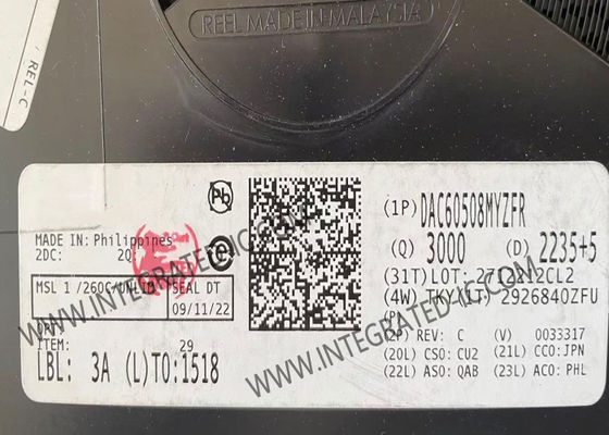 Integrated Circuit Chip DAC60508MYZFR 8 Channel Digital Untuk Analog Konverter DSBGA-16