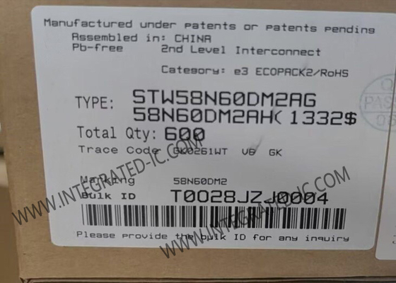 STW58N60DM2AG Integrated Circuit Chip Otomotif N-channel 600V 50A Power MOSFET Transistor
