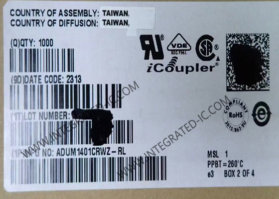 ADUM1401CRWZ Chip Sirkuit Terpadu 2500Vrms Isolator Digital Empat Saluran SOIC16