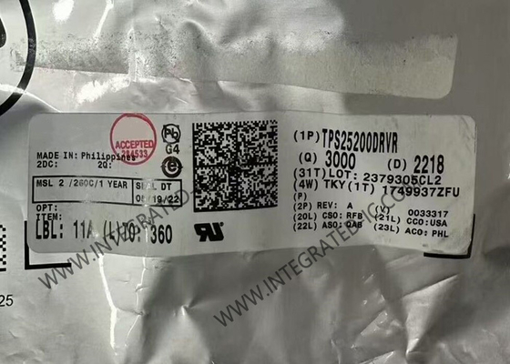 Chip Sirkuit Terpadu TPS25200DRVR 5V eFuse Dengan Batas Arus yang Dapat Disesuaikan Presisi dan Penjepit Tegangan Lebih