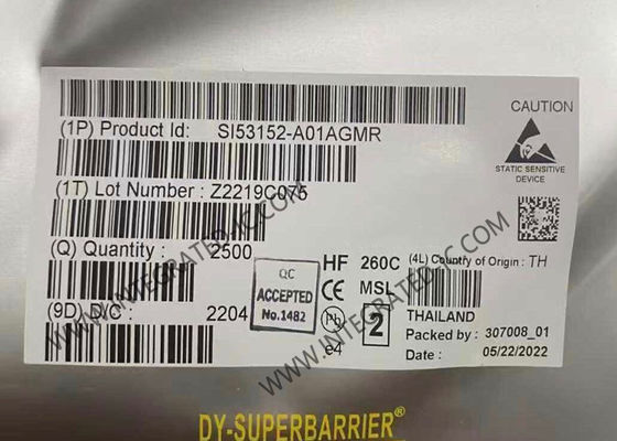 SI53152-A01AGMR Chip Sirkuit Terpadu Penyangga Jam PCIe Toleran Spektrum Sebar