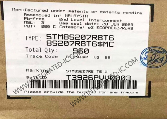 Mikrokontroler STM8S207R8T6 MCU 8-Bit 24MHz dengan EEPROM Terintegrasi
