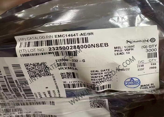 Sensor IC EMC1464T-AE/9R Presisi Tinggi 4 Saluran Sensor Suhu SMBus