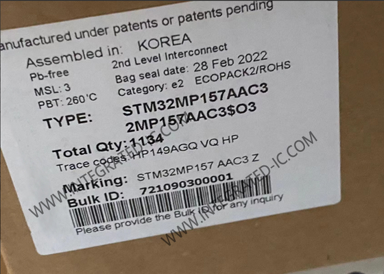STM32MP157AAC3 ARM Dual Core 32-Bit 209MHz Mikrokontroler Tertanam 361-TFBGA