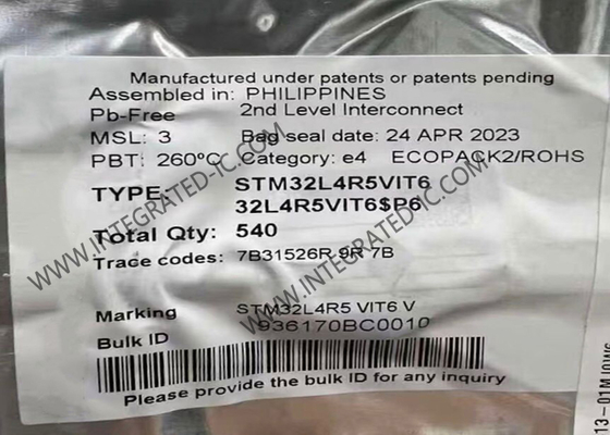 Mikrokontroler STM32L4R5VIT6 MCU Ultra Low Power Chip Mikrokontroler 100LQFP