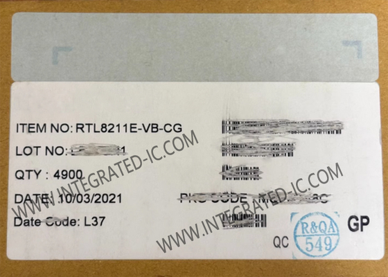 RTL8211E-VB-CG Ethernet IC Terintegrasi 10/100/1000M Ethernet Transceiver QFN48