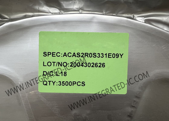 ACAS2R0S331E09Y Chip Sirkuit Terpadu Kapasitor Elektrolit Padat Polimer Aluminium