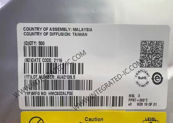 HMC802ALP3E Chip Sirkuit Terpadu GaAs MMIC 1-Bit Digital Positive Control Attenuator