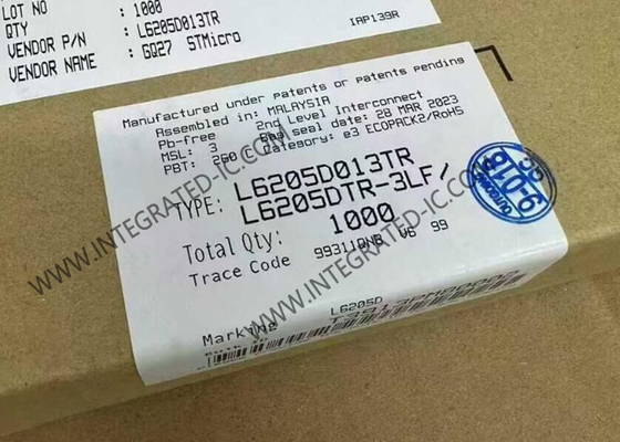 L6205D013TR Chip Sirkuit Terpadu DMOS Penggerak Jembatan Penuh Ganda SOIC20 Penggerak Motor
