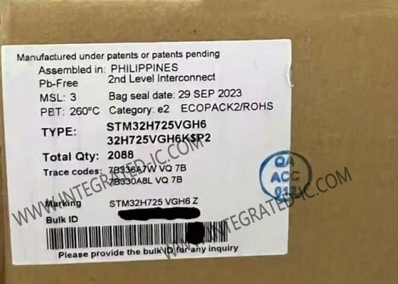 Microcontroller MCU STM32H725VGH6 ARM Cortex-M7 MCU Dengan RAM 564 KB