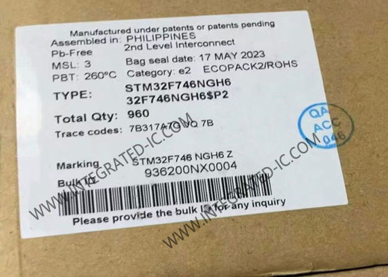 Mikrokontroler MCU STM32F746NGH6 Mikrokontroler Tertanam 216TFBGA Single Core
