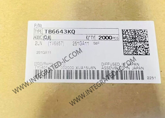 TB6643KQ Integrated Circuit Chip Full-Bridge DC Motor Driver IC dengan arus keluar 1,5 A dan tegangan beban 10 V hingga 45 V