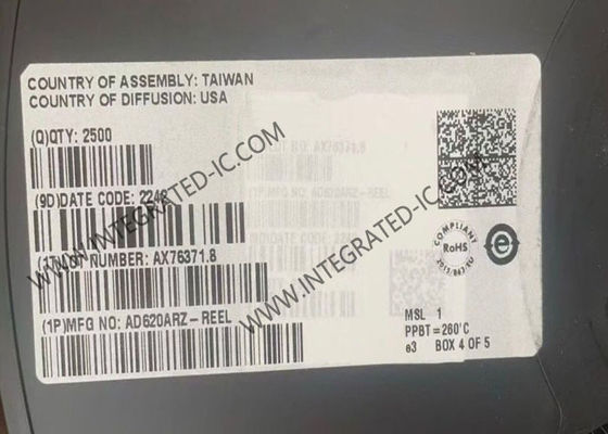 Chip Sirkuit Terpadu AD620ARZ Penguat Instrumentasi Biaya Rendah Daya Rendah Dengan Pengaturan Gain