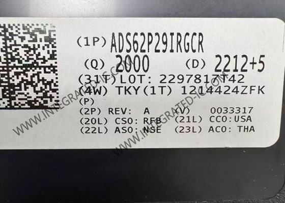 Chip Sirkuit Terpadu ADS62P29IRGCR Resolusi 12-Bit 250 MSPS ADC dengan Paket 64 QFN yang Ringkas