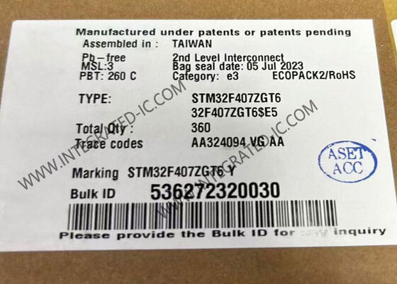 1MB FLASH Chip Sirkuit Terpadu STM32F407ZGT6 32-Bit Mikrokontroler Inti Tunggal