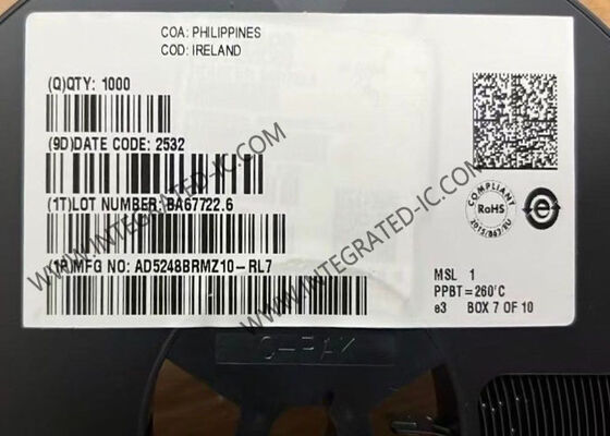 AD5248BRMZ10 Potensiometer Digital Kompatibel I2C 256-Posisi 10 kOhms IC Paket MSOP10