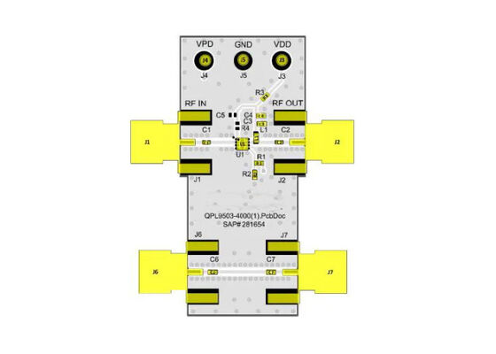 QPA9127EVB-01 Solusi Embedded Linearitas Tinggi 20dB Gain Block Amplifier Evaluation Board