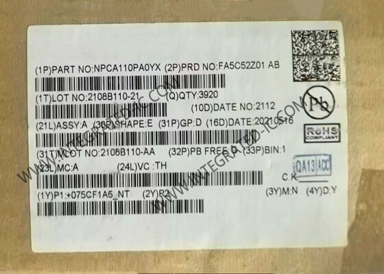 NPCA110PA0YX Integrated Circuit Chip dengan Resolusi 24 bit 96 dB SNR Audio Enhancement Engine dan CODEC yang menampilkan MaxxAudio Algorithm