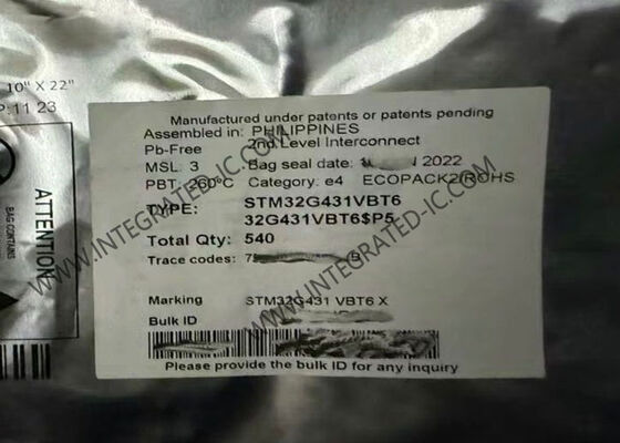 Kinerja Tinggi STM32G431VBT6 Mikrokontroler MCU 100LQFP 32Bit Inti Tunggal