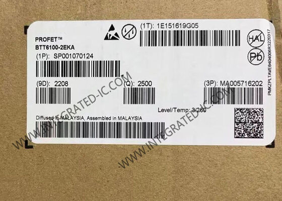 BTT6100-2EKA Integrated Circuit Chip Dual Channel Smart High-Side Power Switch dengan 100mOhm Rds On, kisaran tegangan 5V ~ 36V dan arus output 2,2A