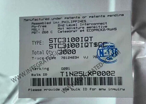 STC3100IQT Battery Monitor IC dengan Coulomb Counter 2.5A Output Current dan I2C Interface untuk Baterai Lithium Ion
