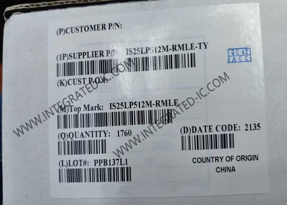 IS25LP512M-RMLE-TY Memory IC Chip 512Mbit Serial NOR Flash Memory Chip dengan Frekuensi Jam 133 MHz dan SPI - Quad I/O Interface