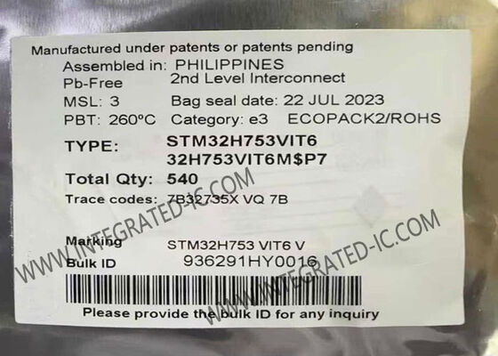 STM32H753VIT6 Mikrokontroler MCU 480MHz ARM Cortex dengan 2 Controller CAN dalam Paket 100-LQFP