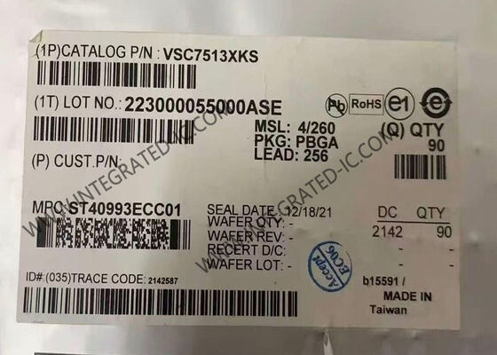 IC Ethernet VSC7513XKS Sakelar Gigabit Ethernet Industrial 8-Port Dengan 4 PHY Cu