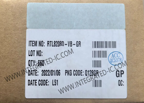 IC Ethernet RTL8208D-VB-GR Octal-Channel 8-Port 10/100Mbps Ethernet Transceiver dengan Antarmuka RS8MII