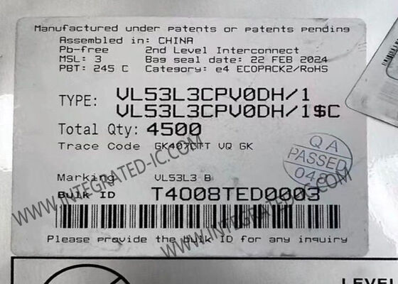 Sensor Time-of-Flight VL53L3CPV0DH/1 dengan Deteksi Multi Target, Jangkauan 3 m, dan Koreksi Noda Otomatis