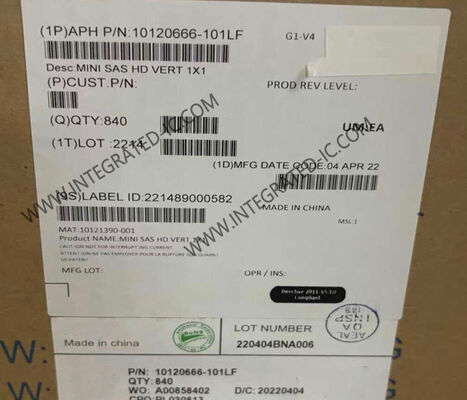 10120666-101LF Konektor Mini-SAS HD 16 Posisi dengan Kecepatan Data 6 Gb/s dan 12 Gb/s dan Lapisan Kontak Emas