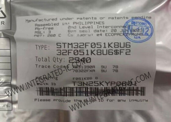 STM32F051K8U6 MCU Mikrokontroler 32-Bit dengan CPU 48 MHz untuk Aplikasi Tertanam Mainstream