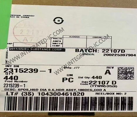 2315239-1 6 Konektor data HSD otomotif posisi terlindung 100V Wire-to-Board Mount vertikal