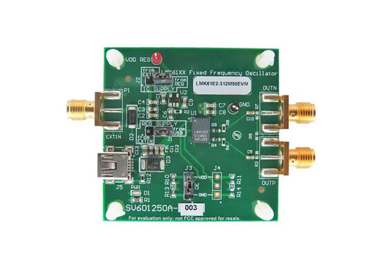 LMK61E2-312M50EVM Embedded Solutions 5.5V Ultra-Low Jitter Crystal Oscillator Evaluation Board
