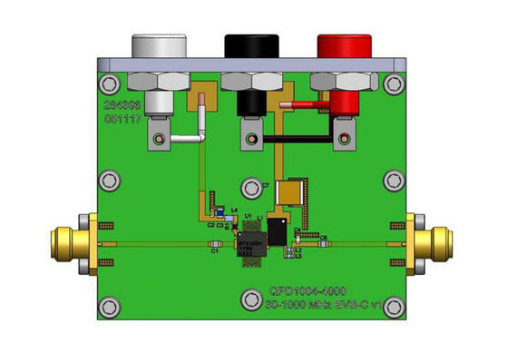 Papan Evaluasi Transistor Input Cocok GaN 25W QPD1004AEVB Embedded Solutions QPD1004A