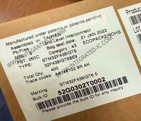 STM32F439IGT6 Microcontroller MCU dengan LQFP-176 Package, 12-bit ADC, dan 3.3V I/O Voltage Embedded Processors Chip