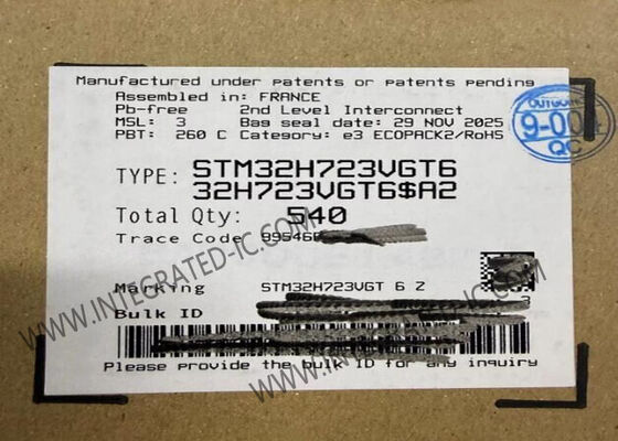 STM32H723VGT6 Mikrokontroler ARM Cortex-M7 MCU 550MHz 1MB FLASH 80 GPIO LQFP-100 IC