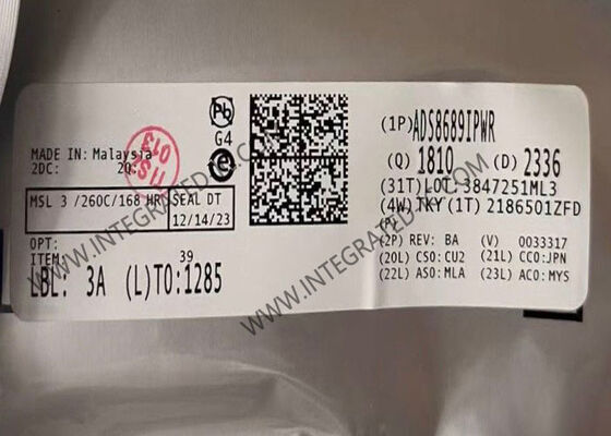 ADS8689IPWR 16-Bit 100-kSPS Chip Sirkuit Terpadu Konverter Analog-Ke-Digital 1 Saluran