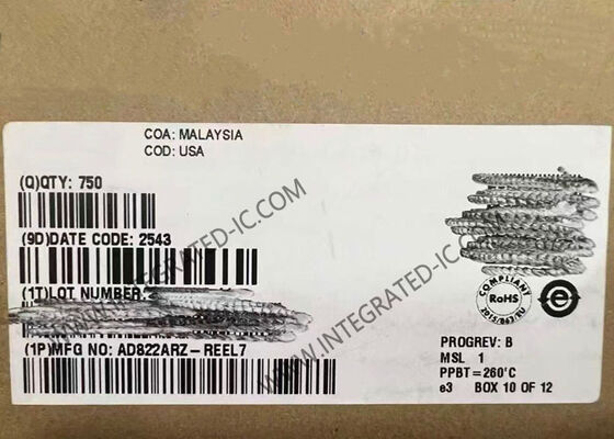 AD822ARZ FET-Input Low Power Dual Operational Amplifier dengan Rail-to-Rail Output SOIC-8
